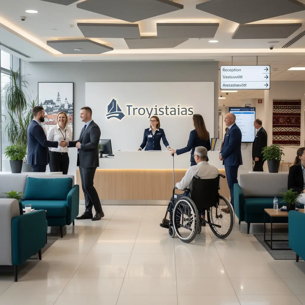 Kaasaegne kontor, mille disainis on rõhk valgustusele ja avarusele, et soodustada loovust.